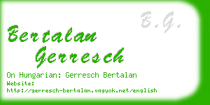 bertalan gerresch business card